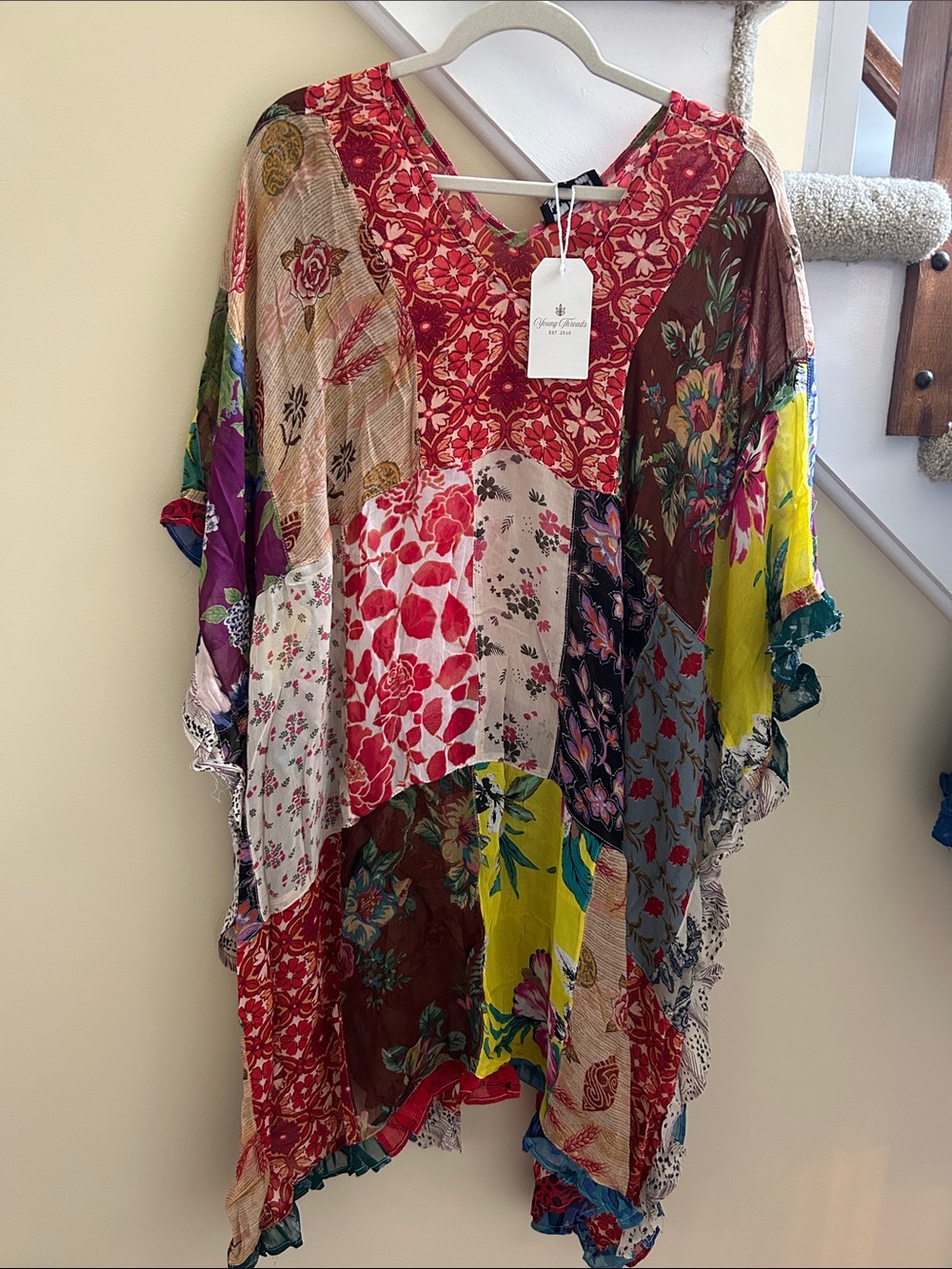 YOUNG THREADS NWT Kaftan colorful small